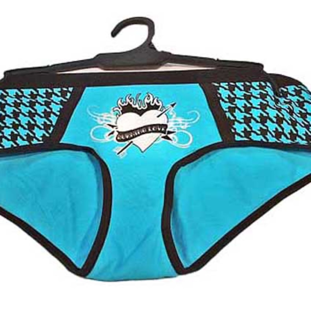 PANTIES, LADIES SMALL, SHINY SILVER/SEA BLUE/BLACK, BIKINI, STRETCHY, 5% SPANDEX